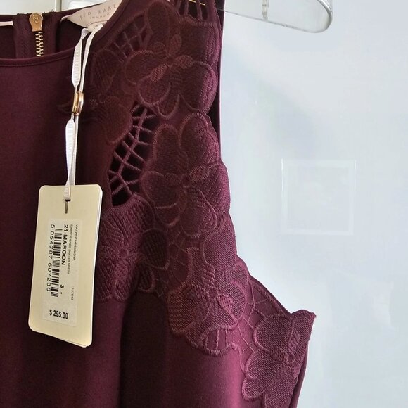 Ted Baker London Burgundy Midi Dress - Picture 5 of 12